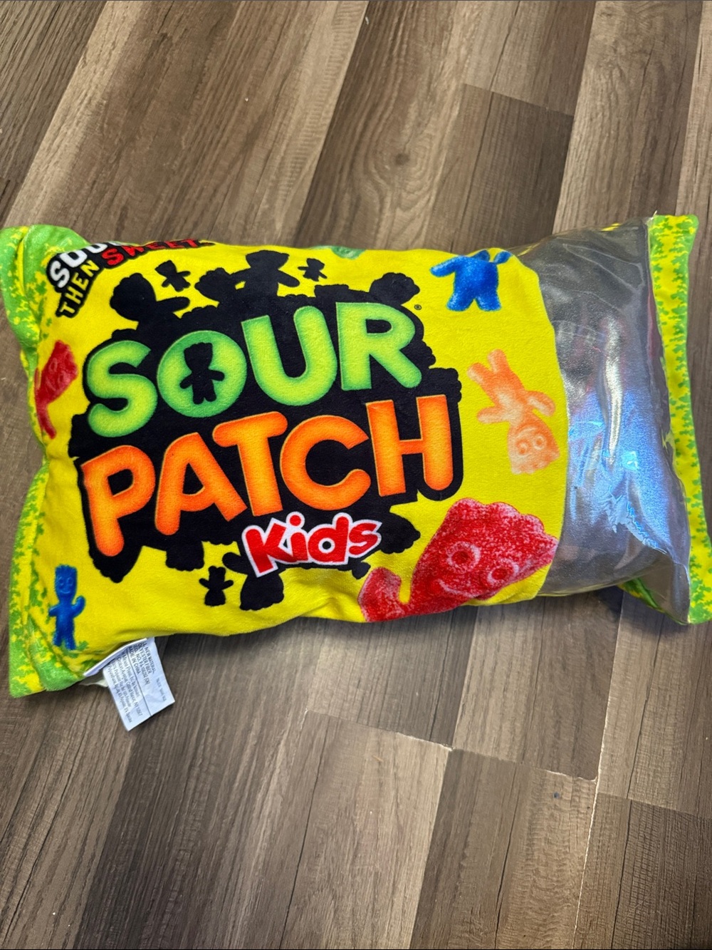 Sour patch kids zip up plush toy pouch